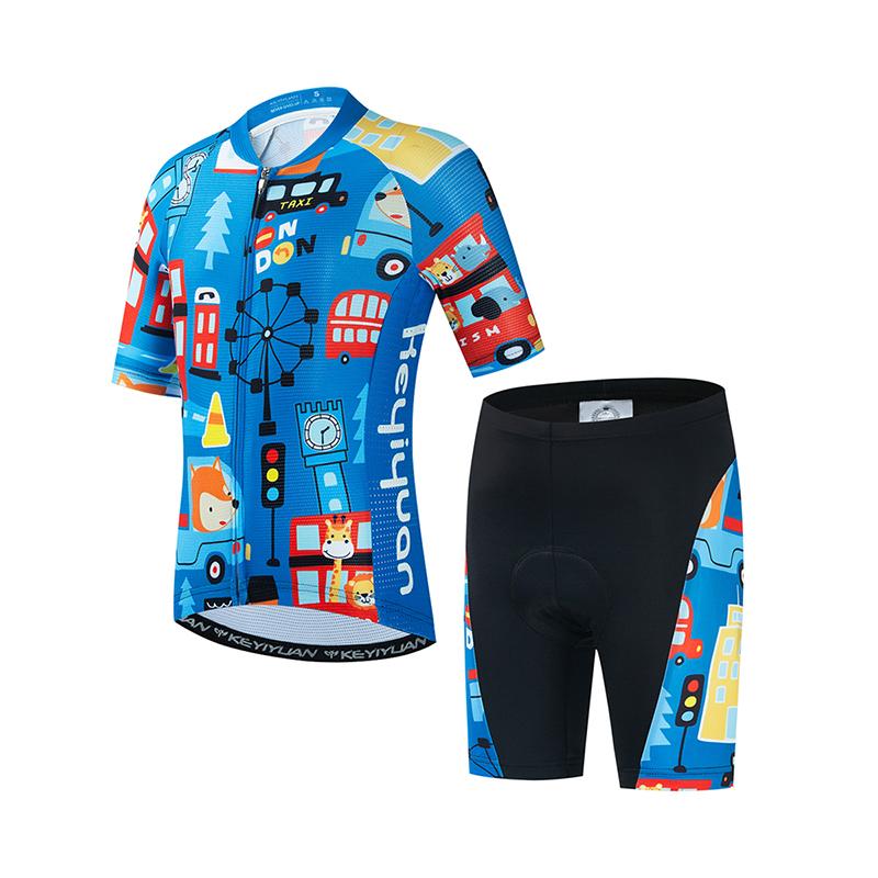 Fahrradtrikot Set Junge Mädchen Kurzarm MTB Radbekleidung Anzug Kind Fahrradbekleidung Abbigliamento Ciclismo 2026 Sommer Atmungsaktives Radsportanzug Set