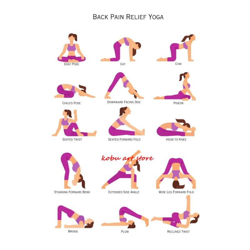 Morning Yoga Routine Canvas Painting Exercise Yoga Poses Posters and Prints Modern Wall Art Picture for Gym Yoga Studio Decor