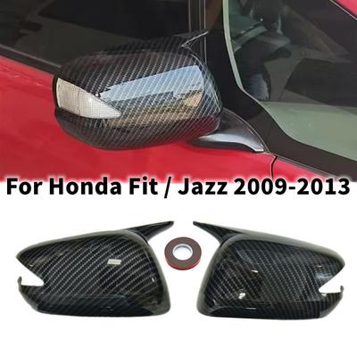 Pour Honda Fit Jazz 2009 2010 2011 2012 2013 Coque de rétroviseur latéral arrière de voiture Capuchon d'aile Coque de logement de porte extérieure Autocollant de garniture