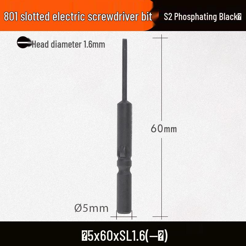 Nigao Phosphating Black Electric Screwdriver Bit 801, 5mm Shank, Strong Magnetic, Hardened Air Screwdriver Head.