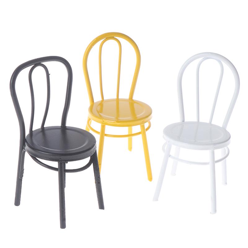 1/12 Dollhouse Miniature Furniture Metal Chair Doll House Accessories