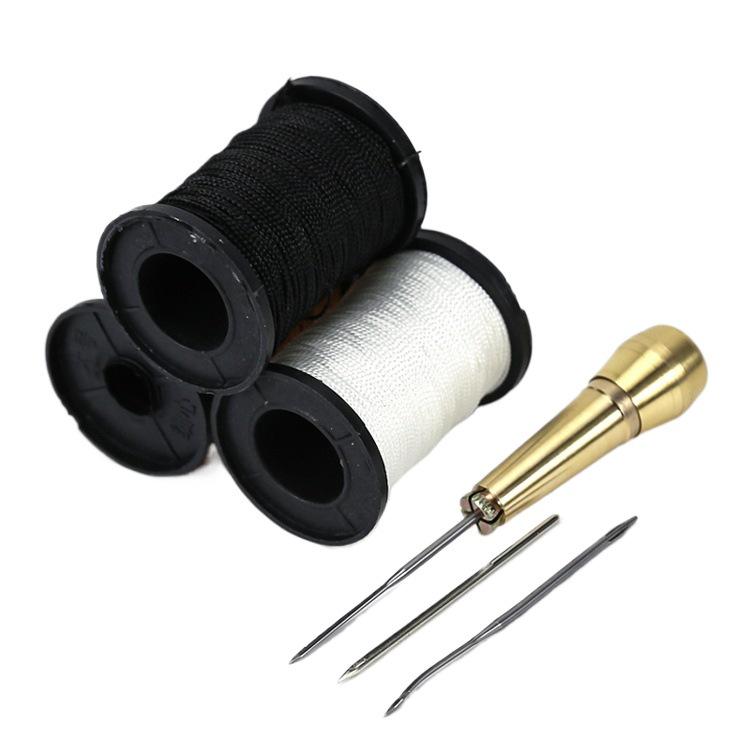 Shoe Repair Awl Set: Leather Punch, Hand Sewing Needles, and Thread