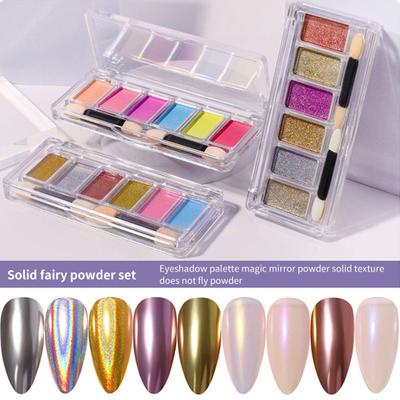 Aurora Nail Art Powder Shiny Non-Floating Colorful Powder Chrome Mirror Flake Decoration for Manicure