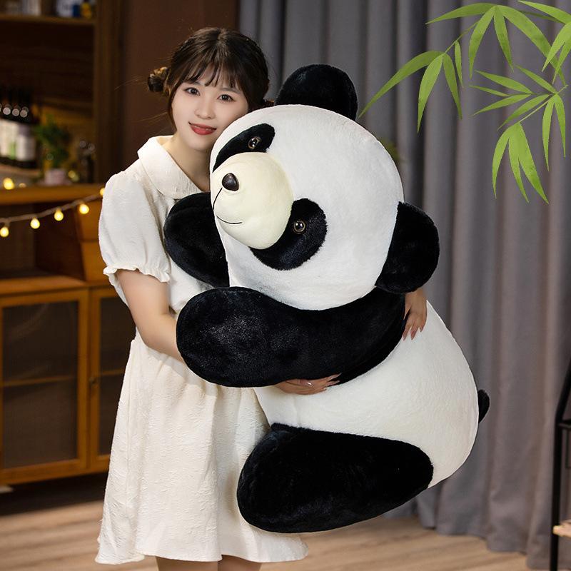 Cute Party Panda Doll Plush Toy Black and White Panda Doll Children Soothing Rag Doll Girl Birthday Gift