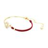 Schlangenmuster Perlenverzierter Armreif Damenarmband Gold Rot 5714850