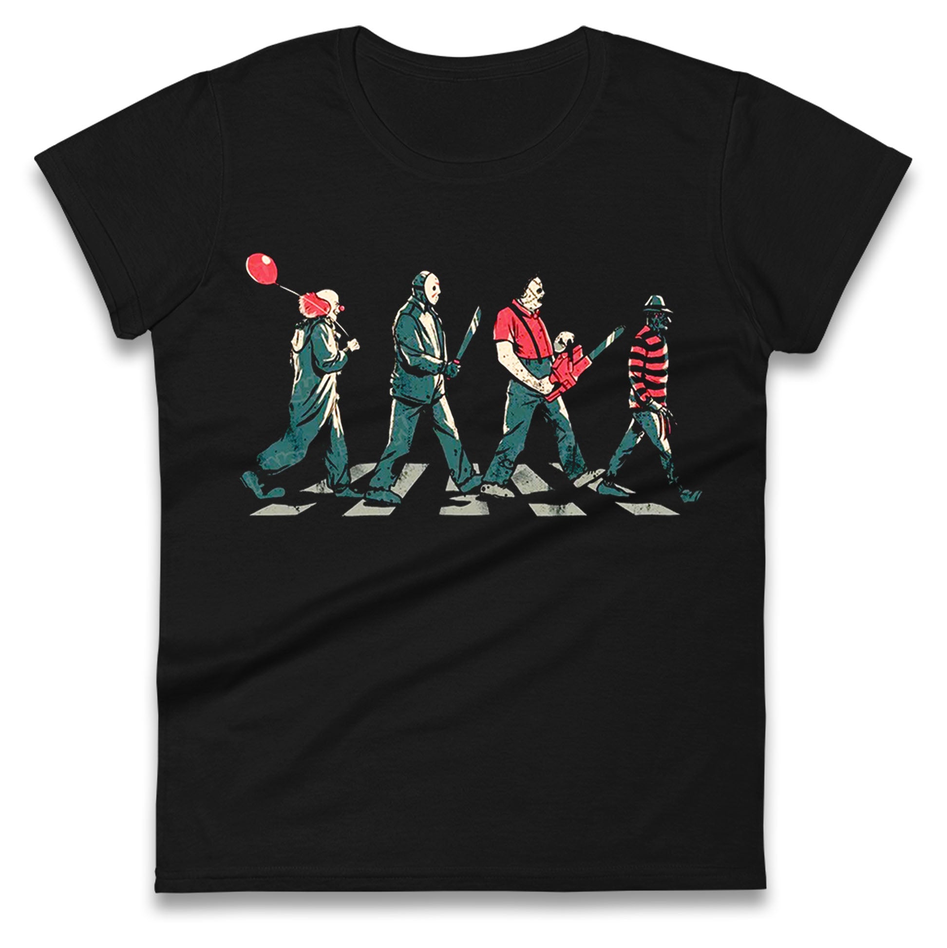 Horror Characters Friends Spoof Halloween Womens T Shirt Mens Tops Tees Unisex S