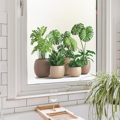 Green Plants Potted Plants Bedroom Living Room Home Wall Background Landscaping Decoration Wall Stickers