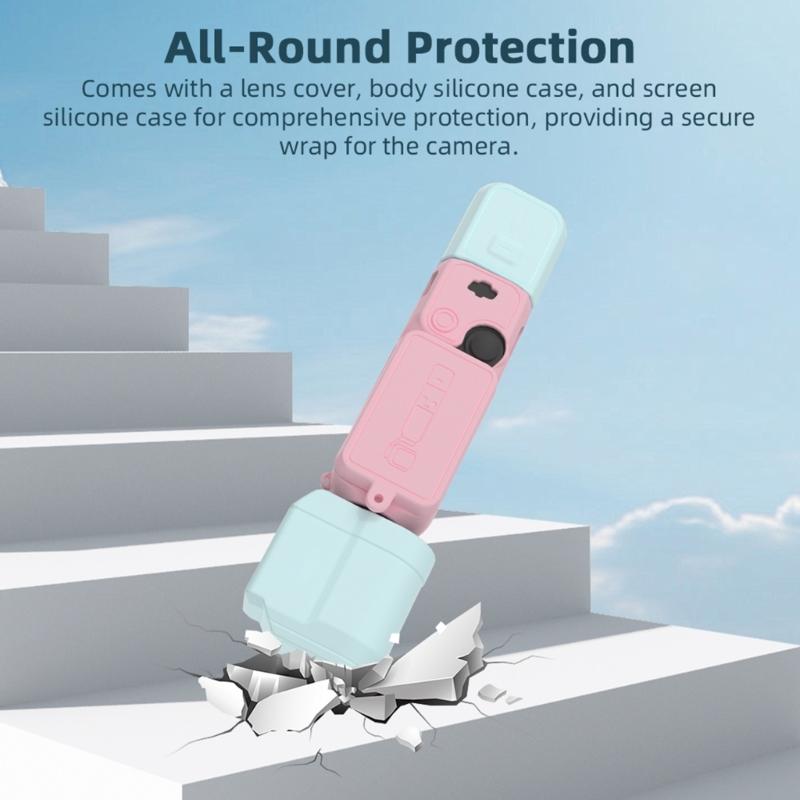 Durability Silicone Cover Compatible for Pocket 3 Camera Cover Protective Case For Full Body And Screen Protections