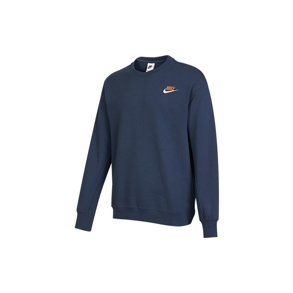 Men s Nike Logo Embroidered Round Neck Sports Pullover Blue DR7834-437 M