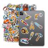 50Pcs Toolbox Graffiti Stickers - Cartoon Axe & Saw Waterproof Decals for Luggage & Skateboard Decor
