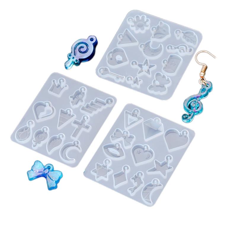 Flower Moon for Key Star for Butterfly Resin Earring Molds Silicone Earring Molds for Epoxy Casing Resin Molds Girl Jewe