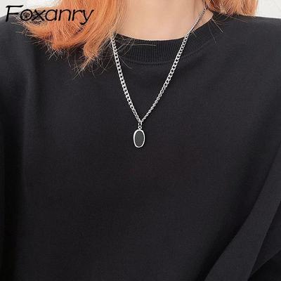 Pullover-Halskette, modisch, Vintage-Stil, Paar, schlicht, schwarz, runde Form, geometrisch, Thai-Party-Schmuck