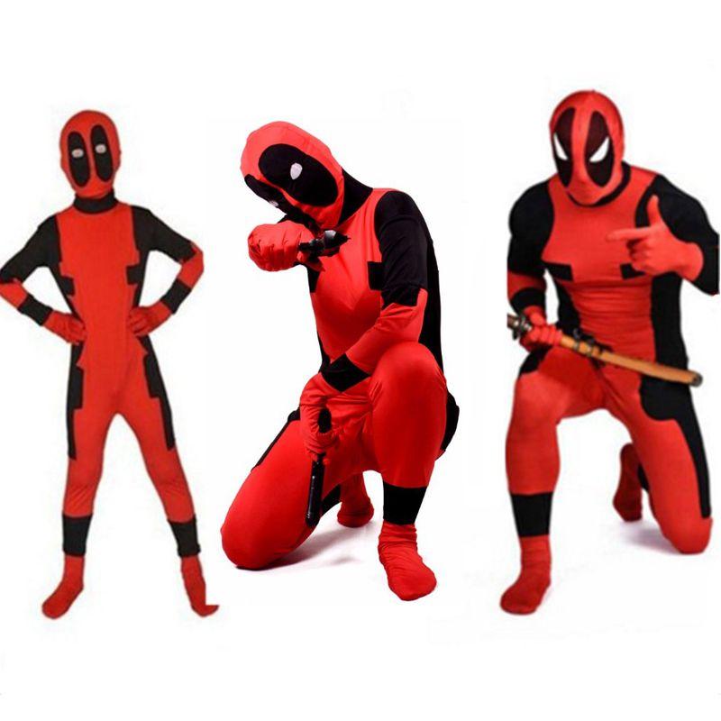 Sexy Cool Lady Deadpool Costume Spandex Women Red Fullbody Superhero Cosplay