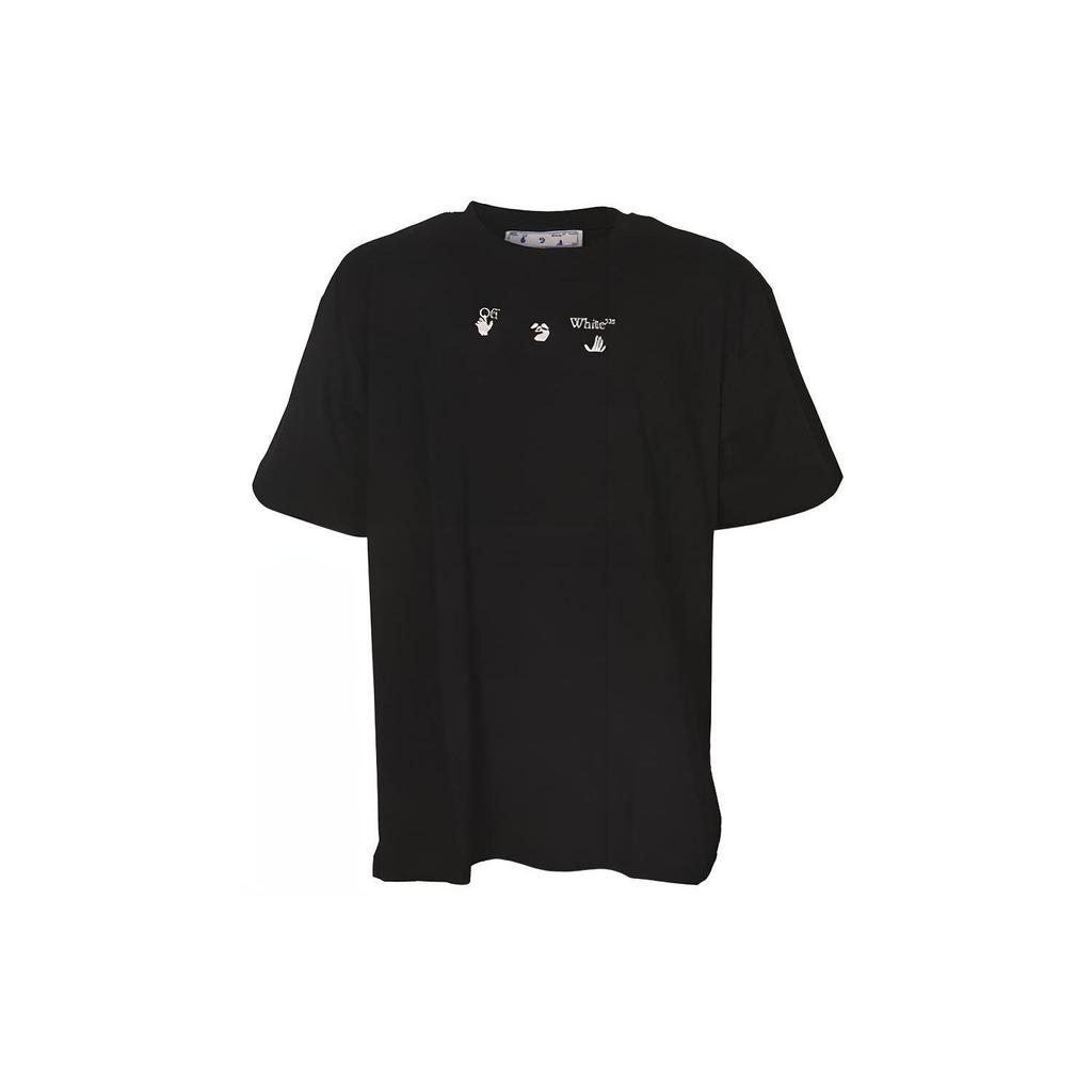 Off-White Red Marker Over Tee Black Men Tops OMAA038S21JER0021025