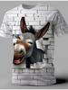 Men's Animal Funny T Shirt Short Sleeve T Shirt 3D Print O-Neck Shirts Exaggerated Designer Party Summer Casual Clothing Apparel