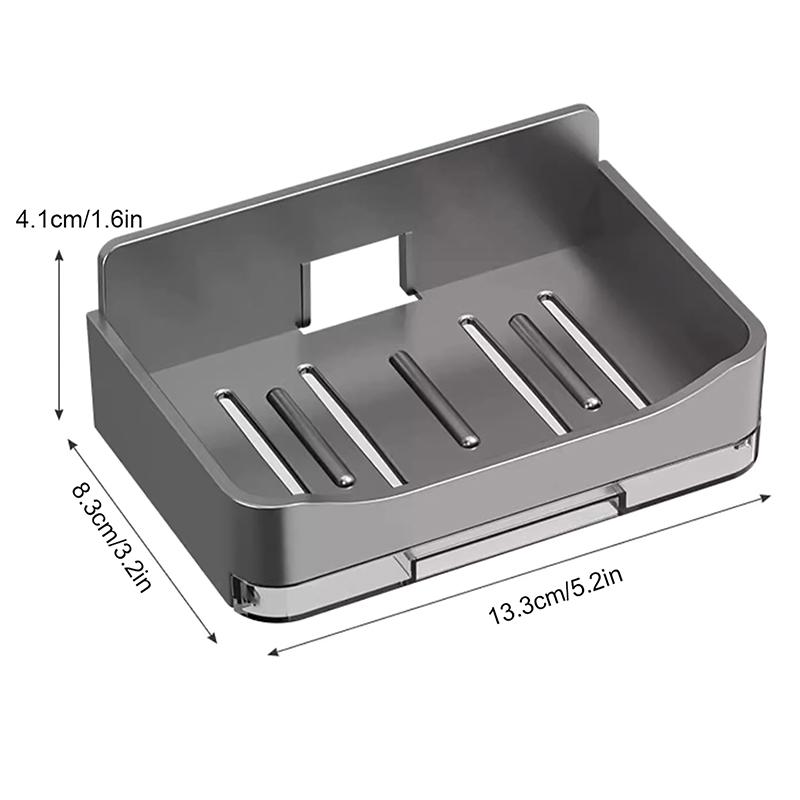 Delmeden Plastik Sabunluk Banyo Sabunluğu Drenajlı Duvara Monte Sabunluk Düzenleyici Banyo Aksesuarları