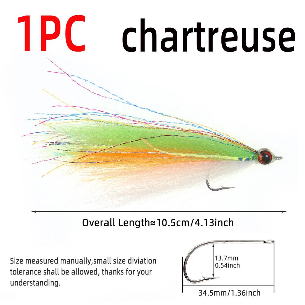 1PC 3D Epoxy Fish Eyes Minnow Streamer Synthetic Fiber Artificial Bait Trout Bass Salmon Bluefish Tarpon Steelhead Fishing Lure