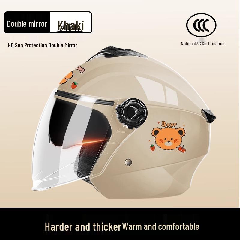 All-Season Universal Electric Scooter Helmet with HD Double Visor for Winter