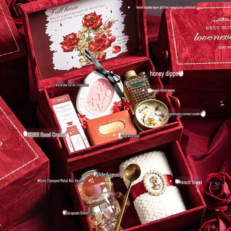 Elegant Red Velvet Pampering Gift Set