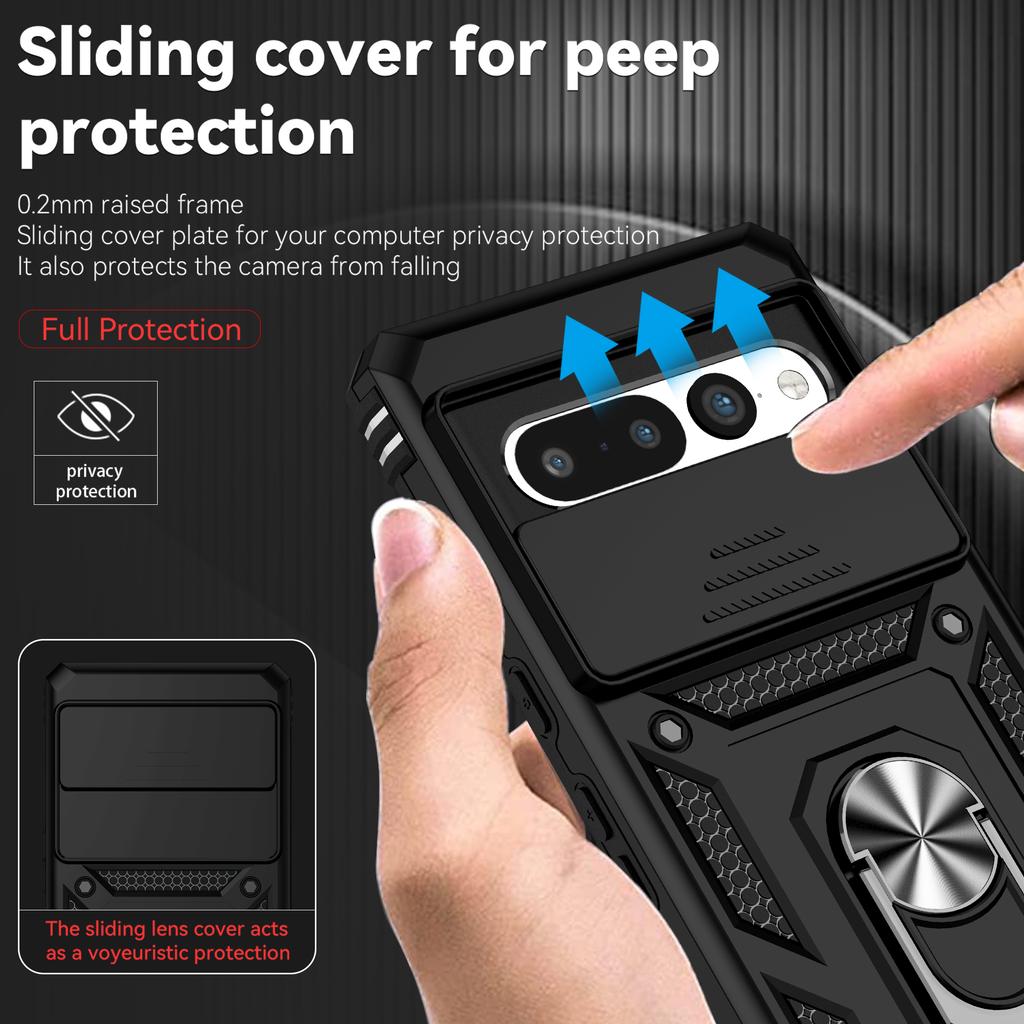 For Google Pixel 10 Pro XL 9 8 7 Pro 9A 8A 7A 6A Case Slide Camera Cover Military Grade Armor Shockproof Bumper Protective Case