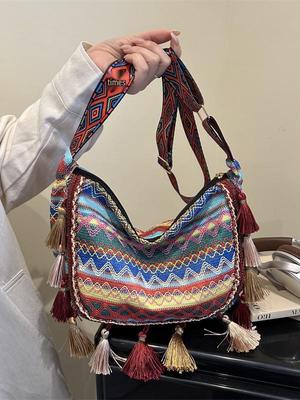 Sac à Bandoulière Bohème à Franges Grande Capacité 2026 - Sac Bandoulière Ethnique pour Femmes