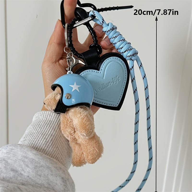 Ręcznie robiony mini breloczek z misiem, modny plastikowy brelok z zawieszką w kształcie skórzanej torebki, modny dodatek do kluczy samochodowych