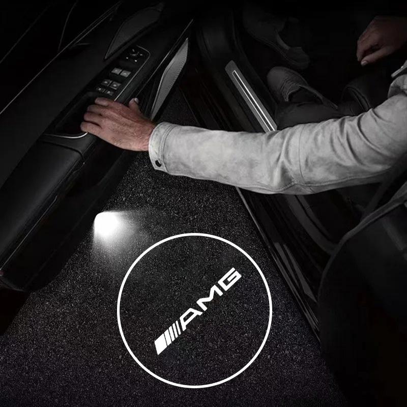 MTT5   Car LED Door Projector Light For Mercedes Benz CLS E CLA C Class W205 W206 W203 W204 W212 C 200 300 Amg Coupe C205 Accsesories