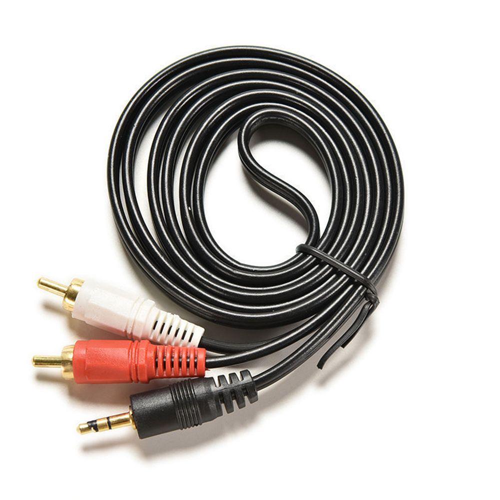 Headphone Mini 1.5m Phono Cable Video Audio 3.5mm Phone Male Adapter Speaker Jack To 2 RCA