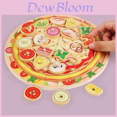 Wooden Childrens Educational Multilayer Pizza Stacking Toy For Parent Kids Interactive Play