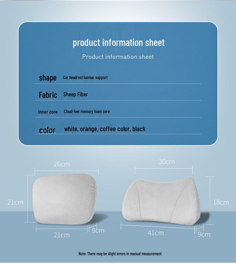 Compatible Headrest Neck Support Pillow for Ideal ONE: Car Seat Interior & Lumbar Support