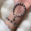 Tahiti Black Shijia Pearl Zircon Bow Pendant Pearl Necklace Fashion Temperament Bracelet Sweater Chain