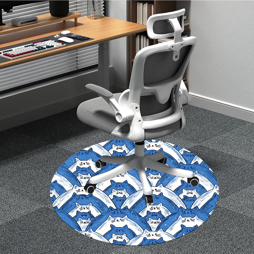 1pc Cat Kaleidoscope Office Round Area Rug, Indoor Mat Suitable For Office, Under Office Chairs Bedroom Living Room Home Decor, Room Deco
