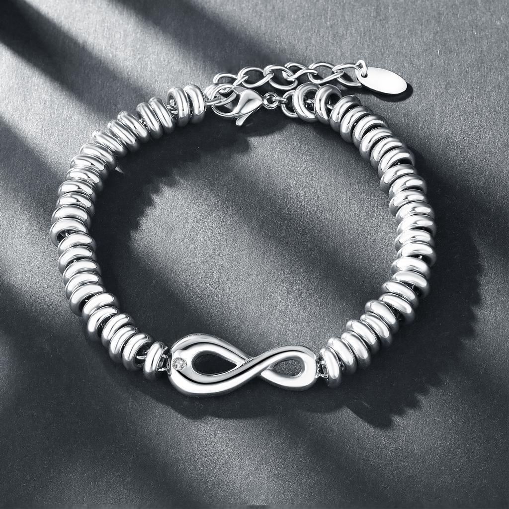 Umcho Exquisites Edelstahl-Armband mit Symbol der Ewigkeit