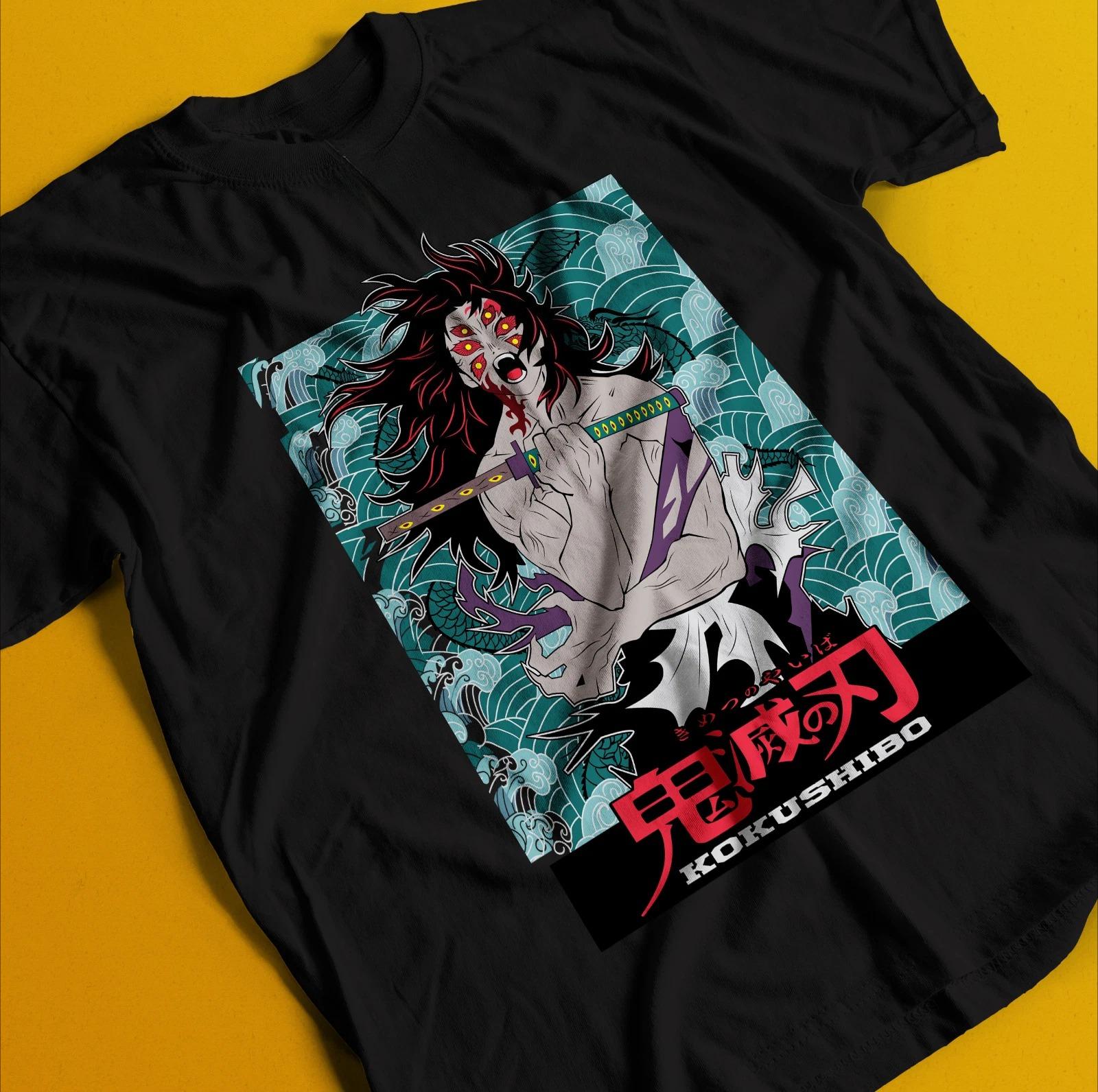 

Demon Slayer Shirt Kokushibo Upper Moon 1 Tshirt Zenitsu TShirt Muzan Tanjiro Summer Unisexs and Womens Breathable Tshirt Top S