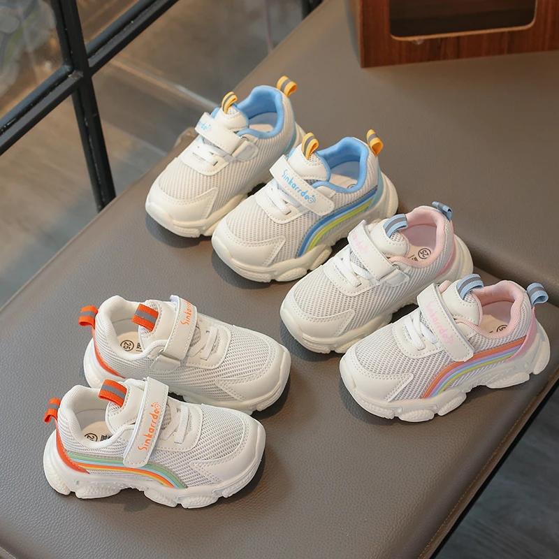 Baby Sports Sneakers for Toddlers Boys Girls Little Kids Air Mesh Casual Shoes Breathable Rainbow Fashion Spring Autumn New