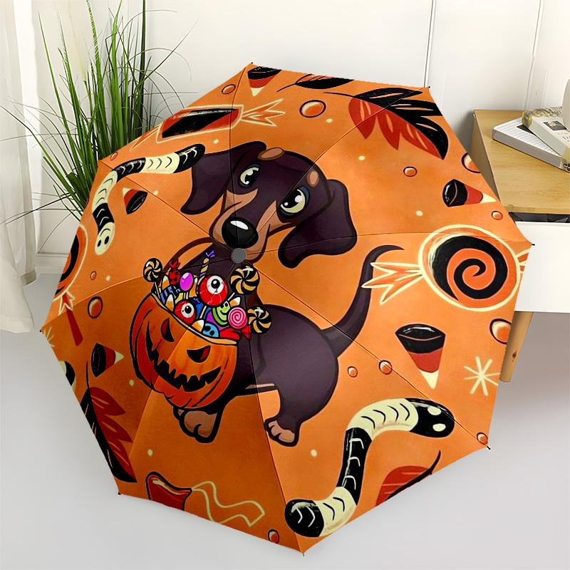 1pc Halloween Treats for Dachshund Umbrella with Plastic Handle,Vibrant Cartoon Pattern,Multi-functional UmbrellaB2013