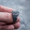 Vintage Viking Compass Odin Rune Leaf Ring Men's Punk Amulet Jewelry Ring