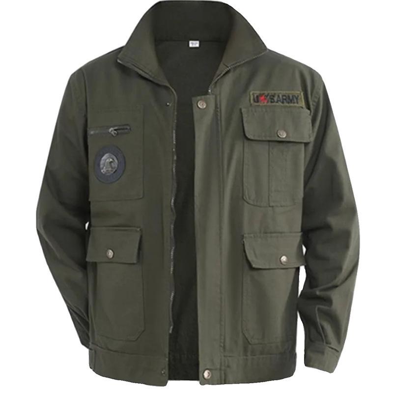 Men's Long-Sleeved Workwear Jacket: Thickened, Anti-Scald, Wear-Resistant for Welding & Auto Repair