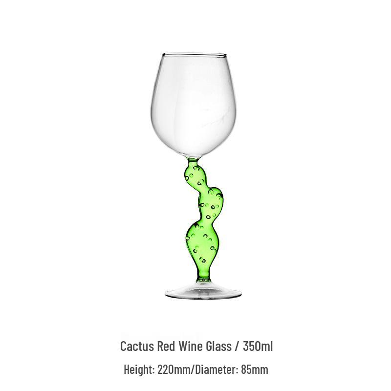 

Elegant Romantic Heart Red Wine Goblet - Cactus Design, Perfect for Weddings or Gifts Vary by Color