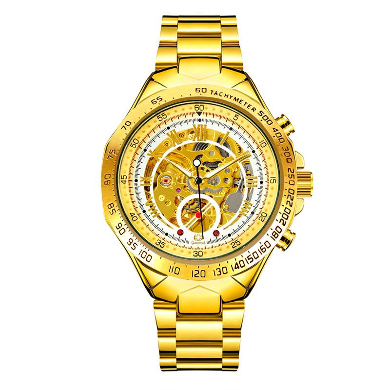 Top Brand New Fashion Business Mechanical Men's Watch Hollow Automatic Men's Mechanical Waterproof Watch