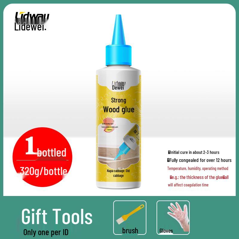 Woodworking Adhesive: White Latex Glue for Solid Wood Furniture, Table and Chair Repair, and Floor Cracks.