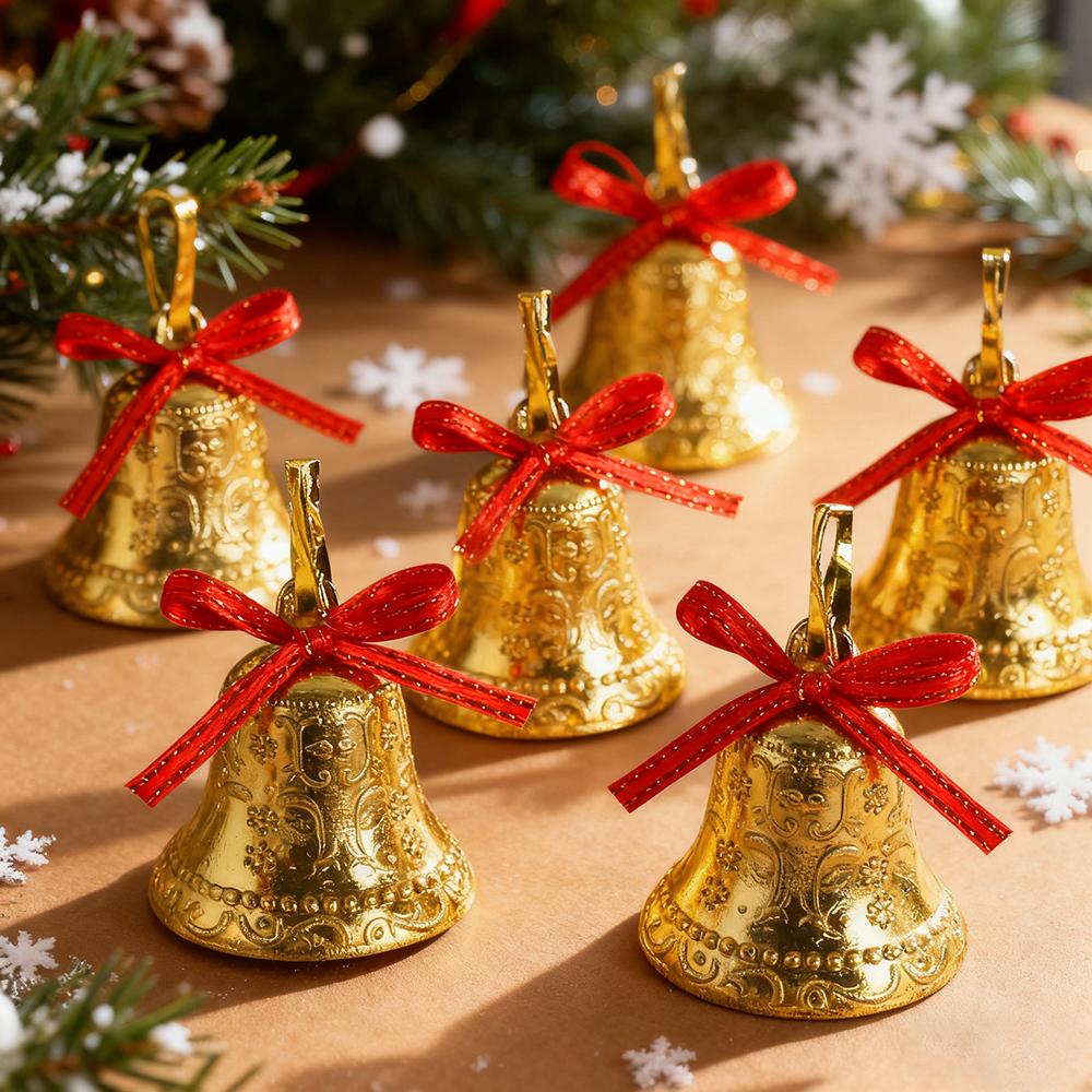 12Pcs 3.5CM Gold Bell Hanging Christmas Tree Decoration Pendant for Home Decor Party Supplies Ornament New Year 2025 Navidad