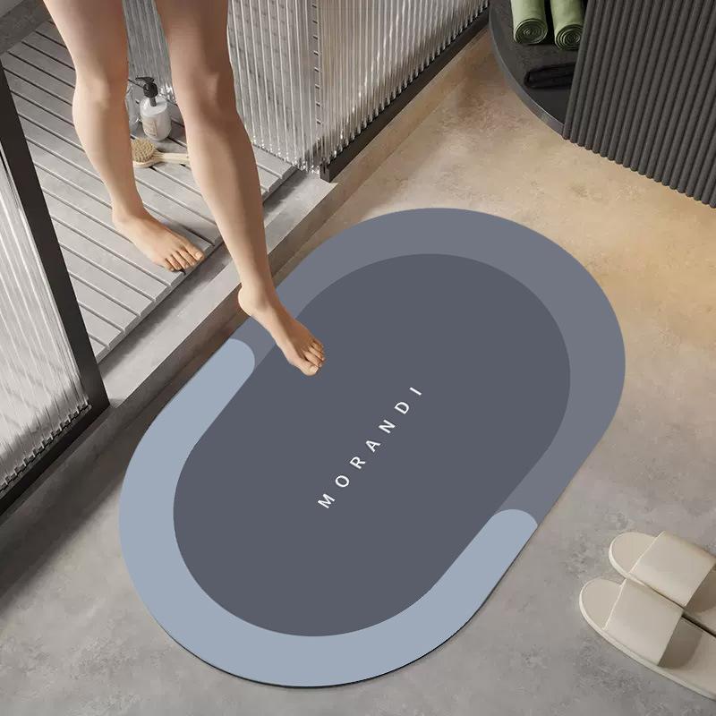 Alfombrilla de diatomeas para inodoro, sencilla, de secado rápido, absorbente, antideslizante, para el hogar y el baño