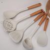 ZISIZ Wooden Handle Silicone Kitchen Utensils