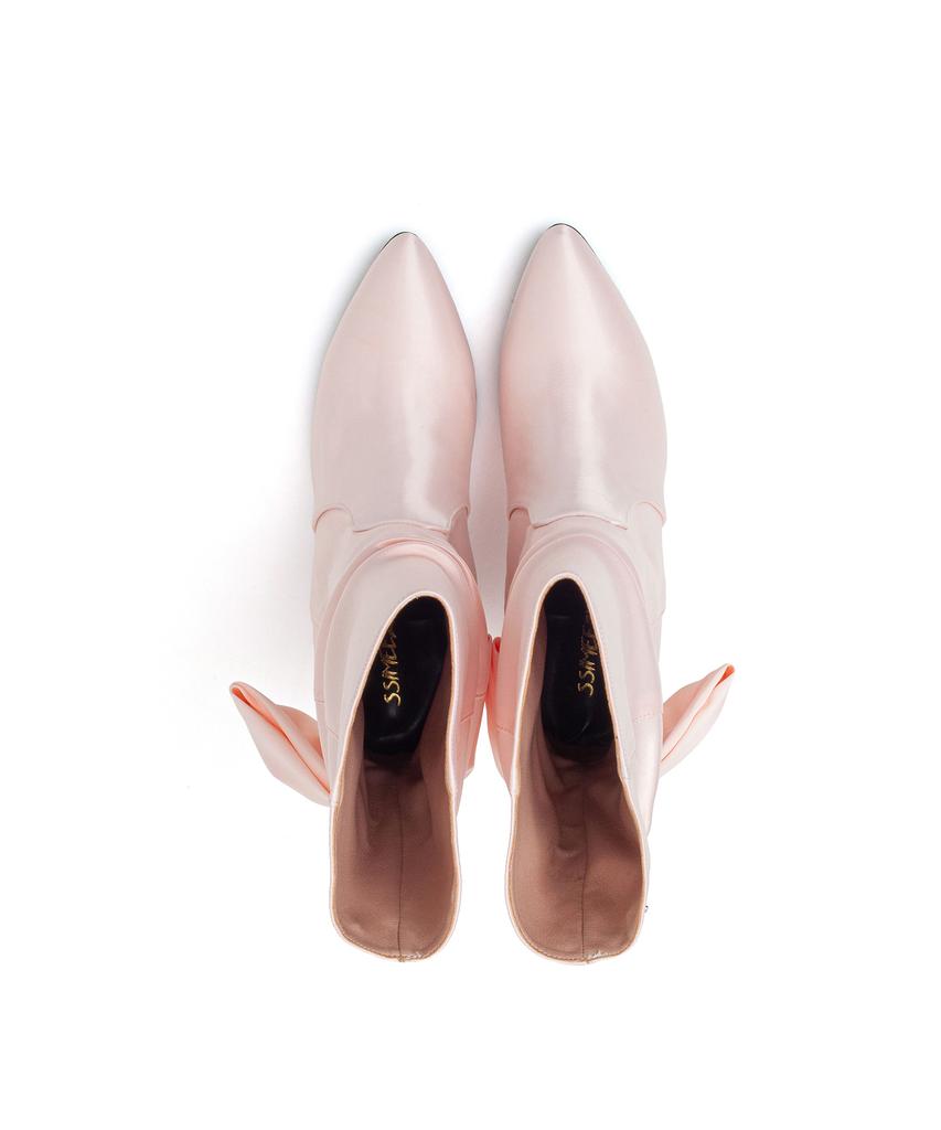 Ssimeez Satin Ribbon Heel Boots (Pink)