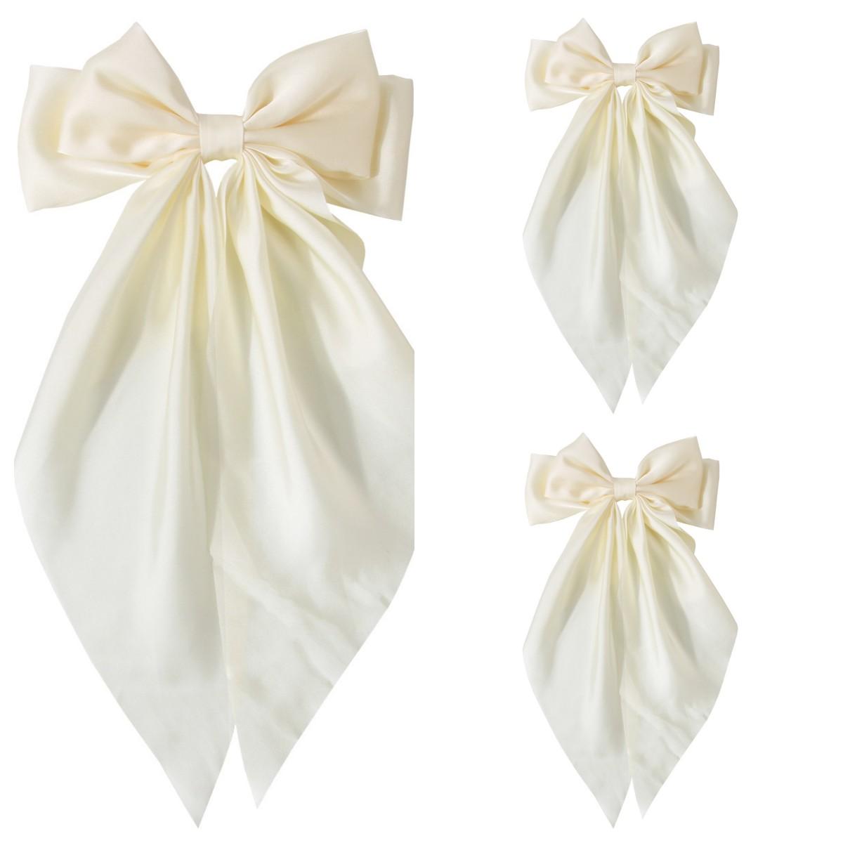 

3 женщины однотонный длинный большой бант длинный плавающий атласный зажим для волос с пружинным зажимом на затылке Интернет красный с тем же темпераментом топ кли Size fits all