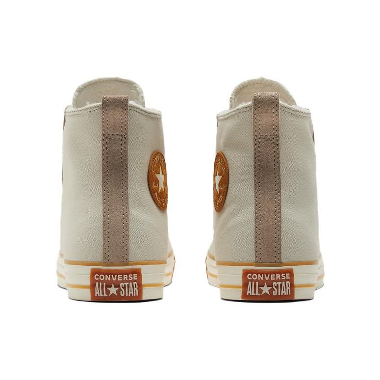 Converse Chuck Taylor All Star Fleece Comfortable Versatile Durable High-Top Canvas Shoes Unisex Sneakers Orange Brown A04407C