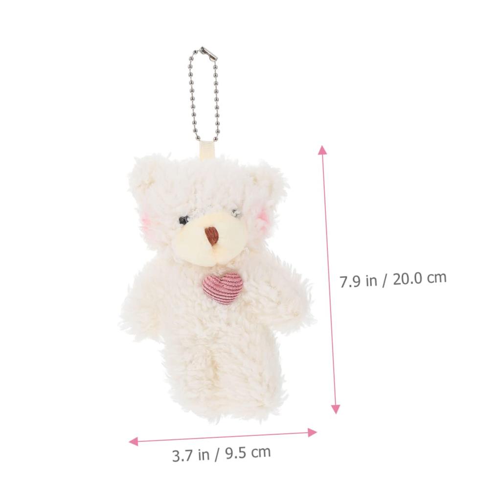 EXCEART Set of 2 Fluffy Bear Plush Hanging Ornaments for Bags Cute Animal Lightweight Soft Cute Keychains Keychains, & Backpacks, Pendants, Material,