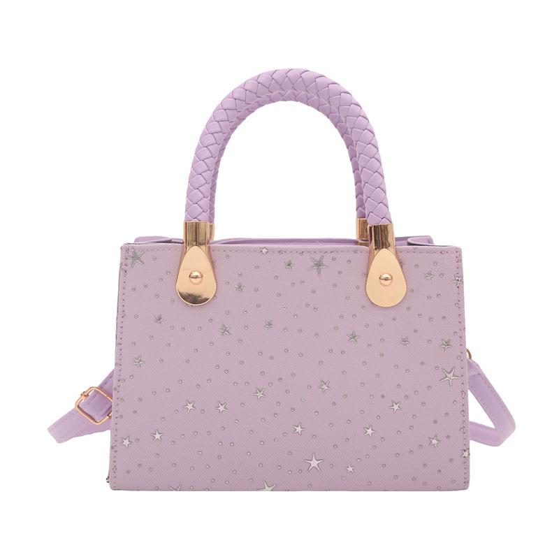 Fashion hot-selling women s bags in the season, trendy casual portable small square bags,  design sense, retro bags, messenger bags фиолетовый