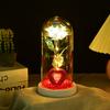 Eternal Rose Glass Cover Valentine's Day Gift Birthday Gift Colorful Gold Foil Flower Color Gold Simulation Eternal Flower